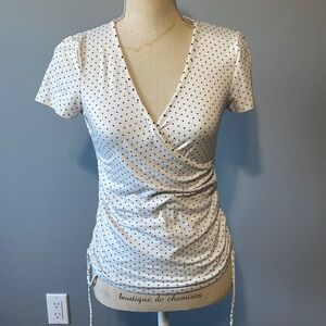 Rag doll black polka dot white shirt